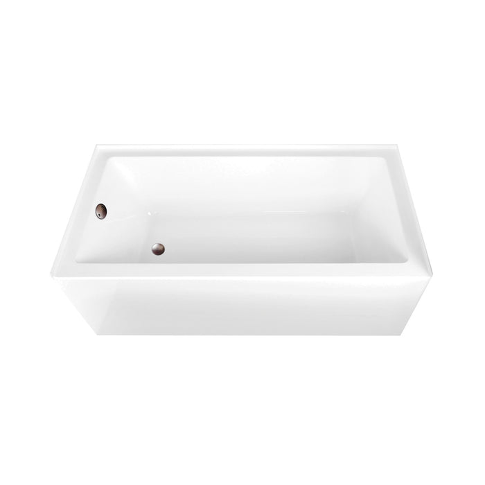 Kingston Tulare CVTAP663222L5 - Aqua Eden 66-Inch Acrylic Rectangular 3-Wall Alcove Tub Combo with Waste and Overflow Drain (Left Hand Drain), Glossy White/Oil Rubbed Bronze