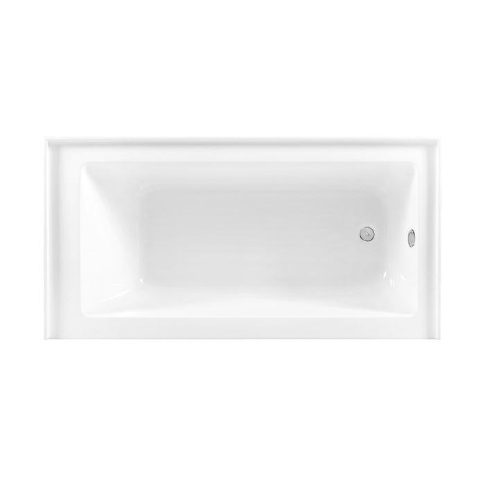 Aqua Eden CVTDE603122R1 60-Inch Acrylic Rectangular 3-Wall Alcove Tub Combo with Waste and Overflow Drain (Right Hand Drain), Glossy White/Polished Chrome