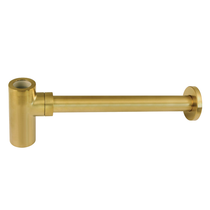 Trimscape DD8107 1-1/4 Inch O.D. Brass Round Bottle Trap, Brushed Brass