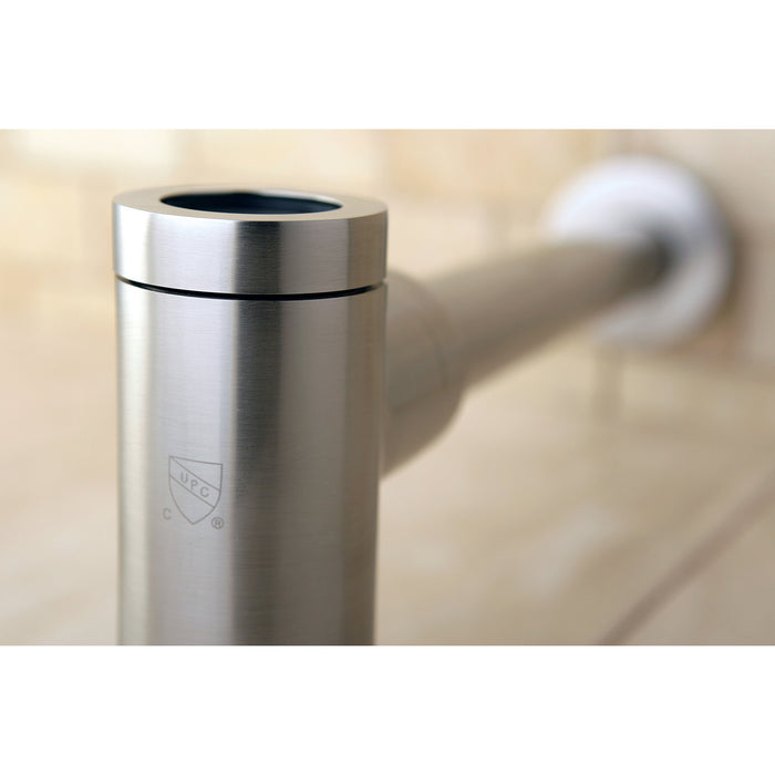 Kingston Trimscape DD8108 1-1/4 Inch O.D. Brass Round Bottle Trap, Brushed Nickel