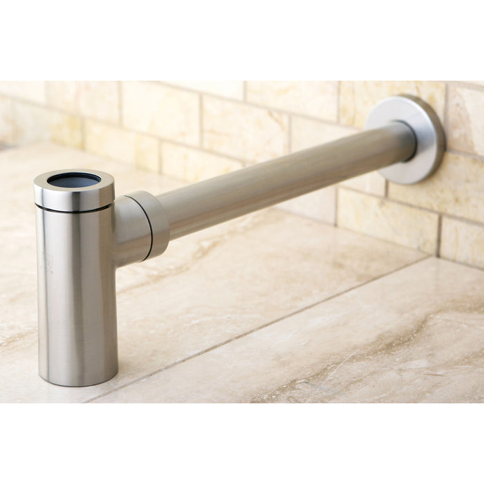 Kingston Trimscape DD8108 1-1/4 Inch O.D. Brass Round Bottle Trap, Brushed Nickel