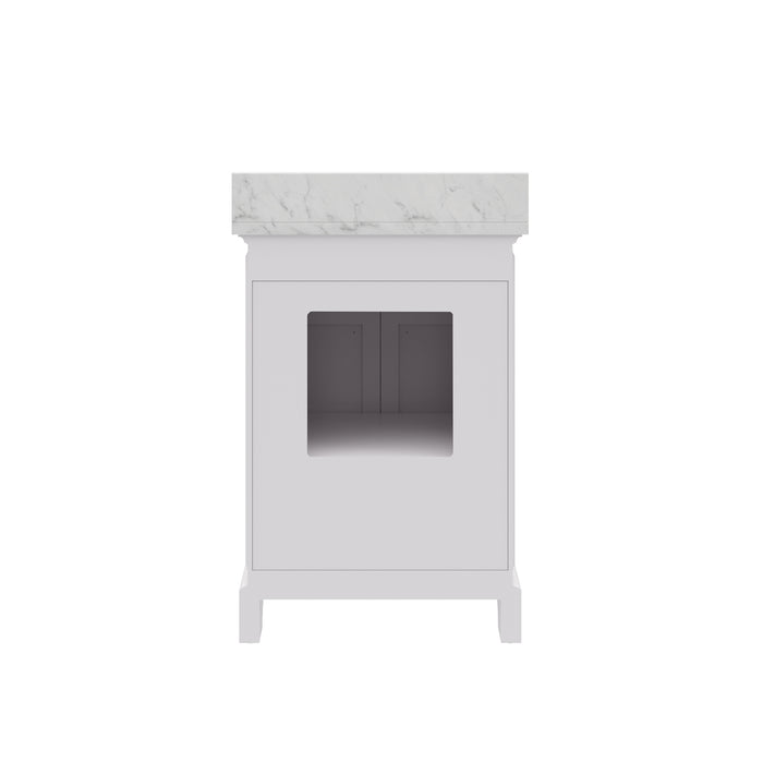 Kingston Derby DE24CW01PW - 24 in. x 22 in. Bathroom Vanity Marble Top and White Basin, White