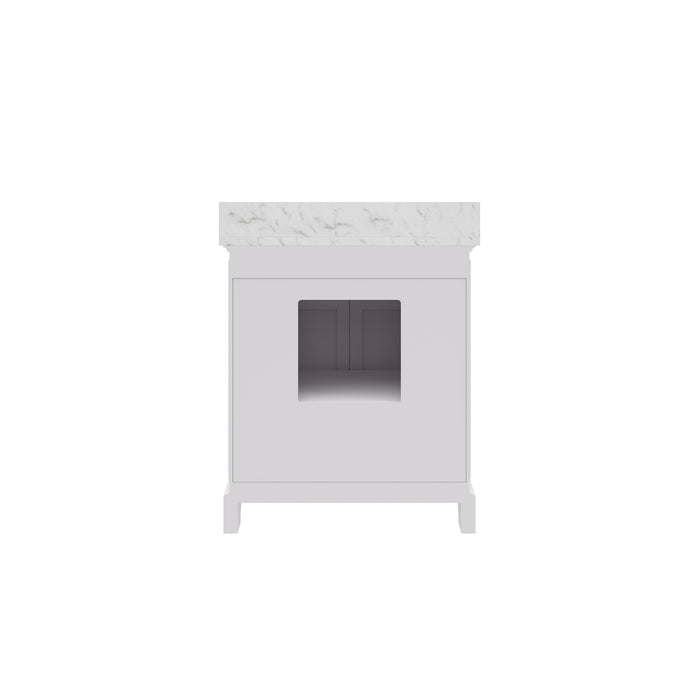 Kingston Derby DE30CW01PW - 30 in. x 22 in. Bathroom Vanity Marble Top and White Basin, White