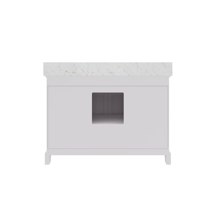 Kingston Derby DE48CW01PW - 48 in. x 22 in. Bathroom Vanity Marble Top and White Basin, White