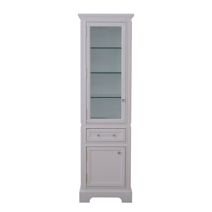 Kingston Derby DERBY-LC-W - 21 in. x 17 in. Linen Cabinet Freestanding, Pure White