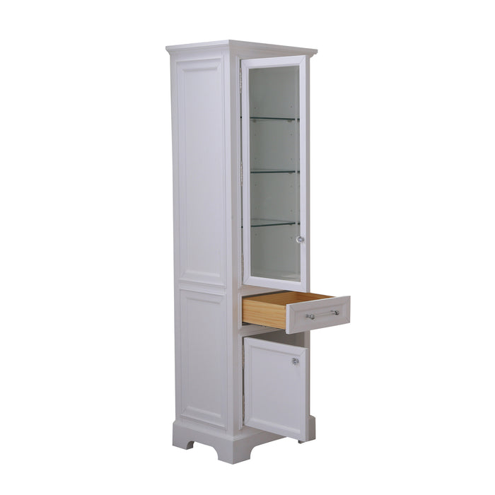 Kingston Derby DERBY-LC-W - 21 in. x 17 in. Linen Cabinet Freestanding, Pure White