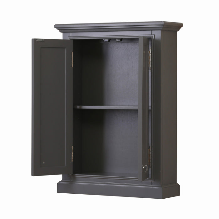 Kingston Derby DERBY-TT-G - 24 in. x 8 in. Toilet Topper Bathroom Storage, Cashmere Grey