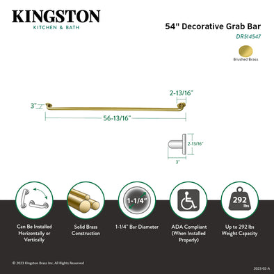 Kingston Sona DR514547 - Meridian 54-Inch x 1-1/4-Inch O.D. Brass Grab