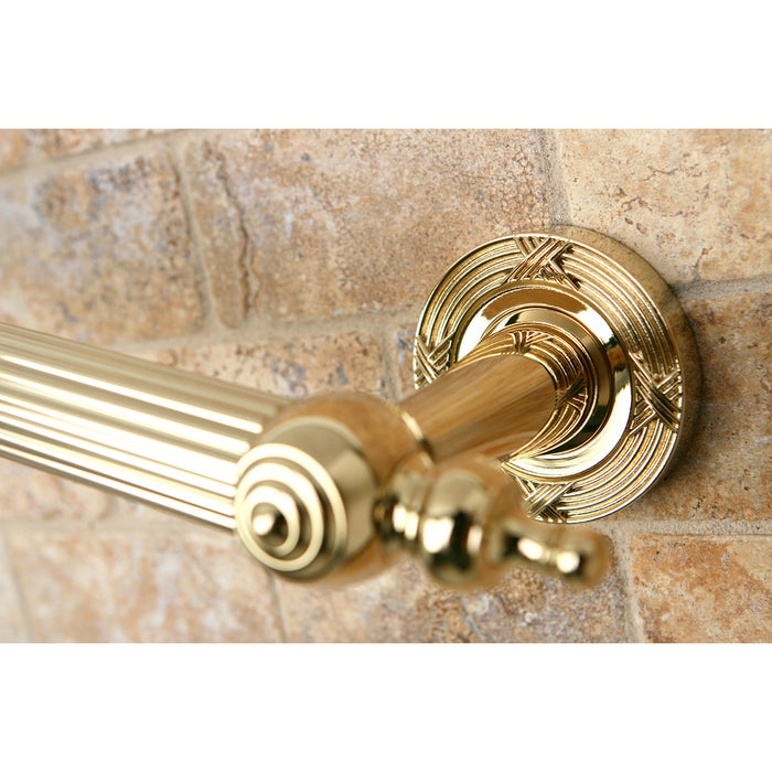 Kingston Sona DR710122 - Templeton 12-Inch x 1-Inch O.D. Brass Decorative Grab Bar, Polished Brass