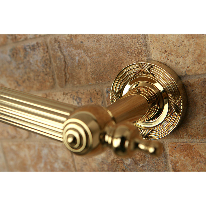 Kingston Sona DR710122 - Templeton 12-Inch x 1-Inch O.D. Brass Decorative Grab Bar, Polished Brass