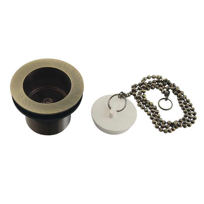 Kingston Heirloom DSP15AB - Made To Match 1-1/2-Inch Chain and Stopper Tub Drain with 1-1/2-Inch Body Thread, Antique Brass