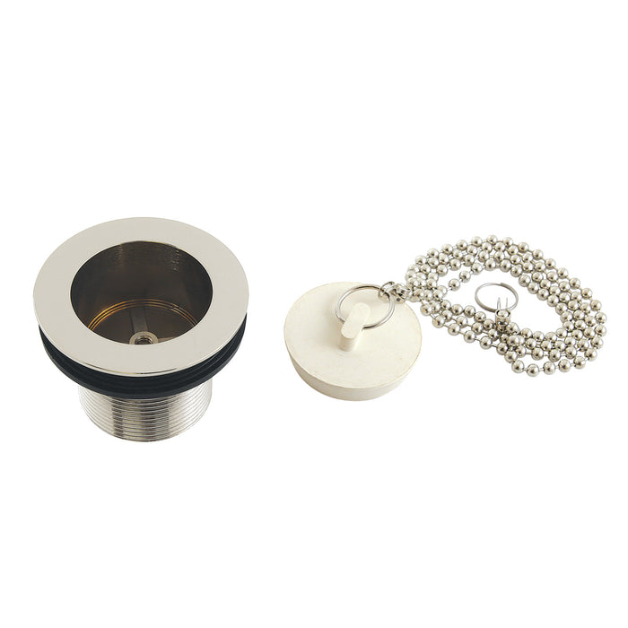 Kingston Heirloom DSP15PN - Made To Match 1-1/2-Inch Chain and Stopper Tub Drain with 1-1/2-Inch Body Thread, Polished Nickel