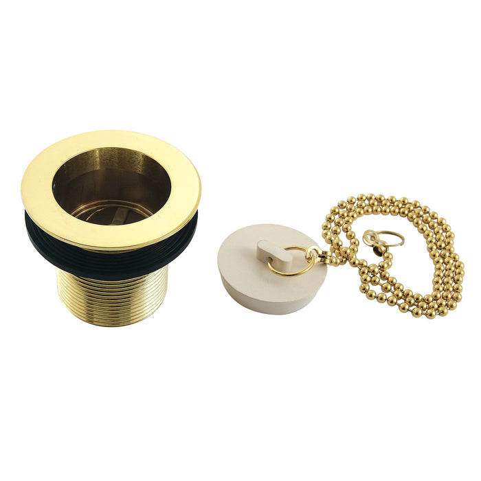 Kingston Heirloom DSP17PB - Made To Match 1-1/2-Inch Chain and Stopper Tub Drain with 1-3/4-Inch Body Thread, Polished Brass