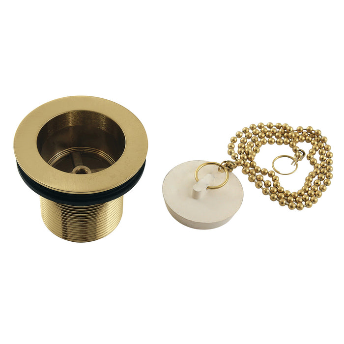Kingston Heirloom DSP17SB - Made To Match 1-1/2-Inch Chain and Stopper Tub Drain with 1-3/4-Inch Body Thread, Brushed Brass