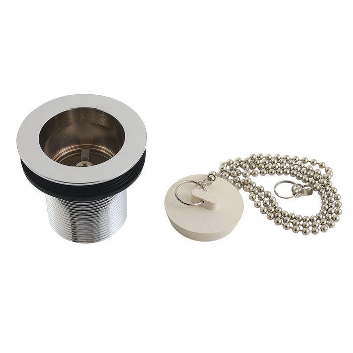 Kingston Heirloom DSP20CP - Made To Match 1-1/2-Inch Chain and Stopper Tub Drain with 2-Inch Body Thread, Polished Chrome
