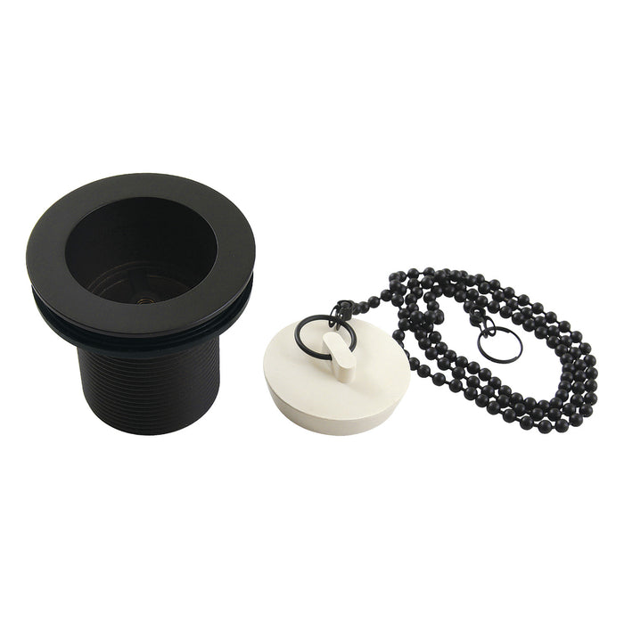 Kingston Heirloom DSP20MB - Made To Match 1-1/2-Inch Chain and Stopper Tub Drain with 2-Inch Body Thread, Matte Black