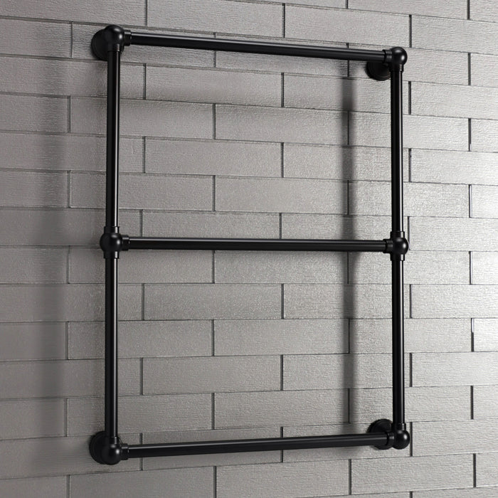Kingston Tulare DTC322419MB - Maximilien 24-Inch x 32-Inch Brass Wall Mount 3-Tier Towel Rack, Matte Black