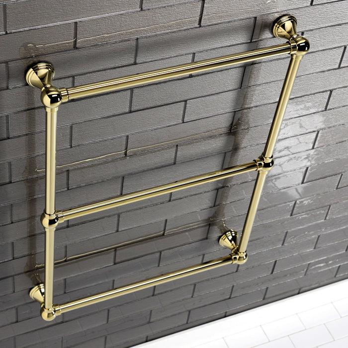 Kingston Tulare DTC322419PB - Maximilien 24-Inch x 32-Inch Brass Wall Mount 3-Tier Towel Rack, Polished Brass