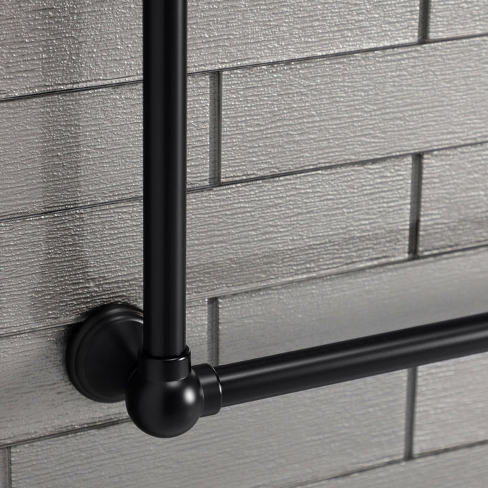 Kingston Tulare DTC323019MB - Maximilien 30-Inch x 32-Inch Brass Wall Mount 3-Tier Towel Rack, Matte Black