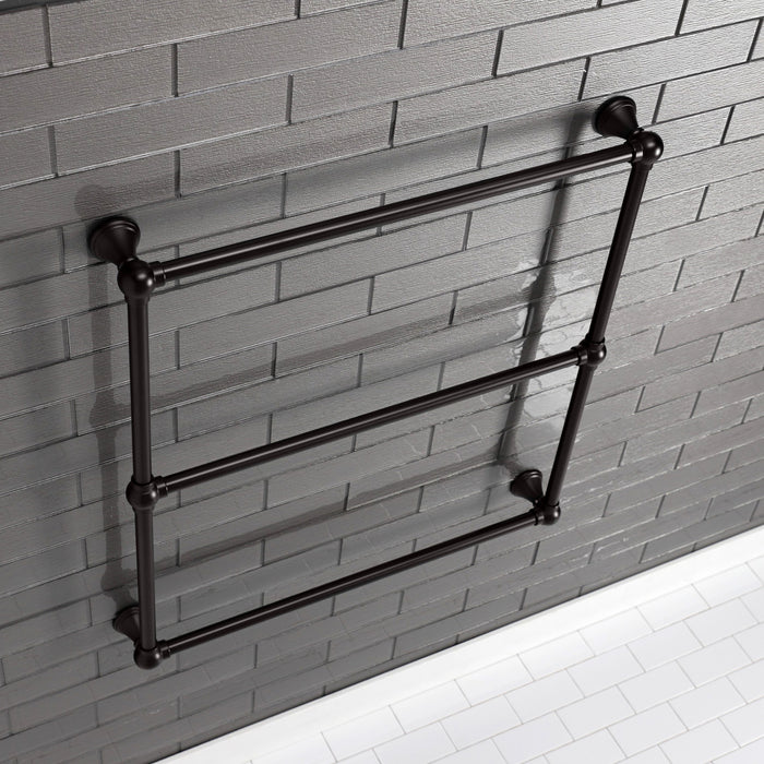 Kingston Tulare DTC323019ORB - Maximilien 30-Inch x 32-Inch Brass Wall Mount 3-Tier Towel Rack, Oil Rubbed Bronze