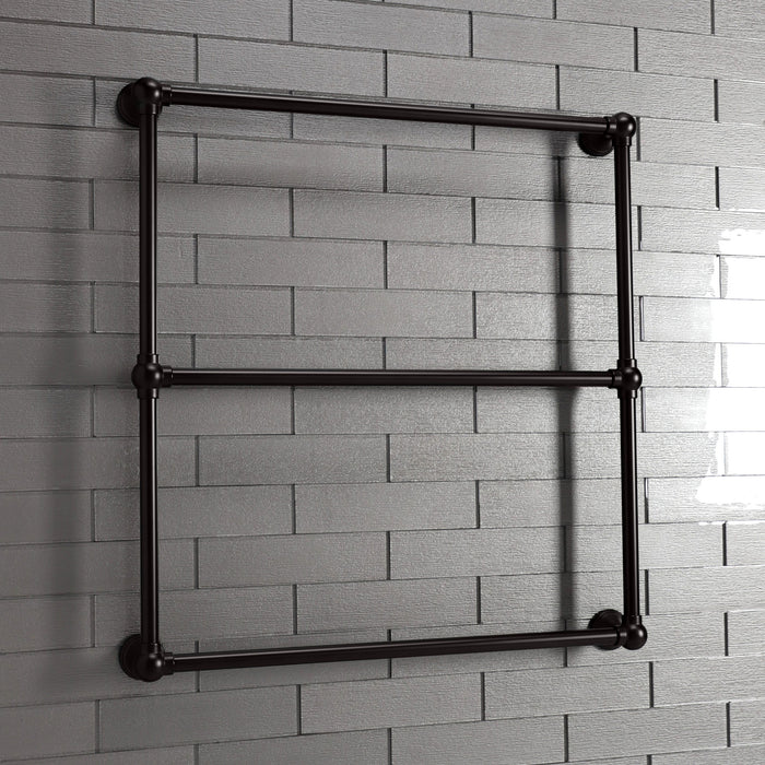 Kingston Tulare DTC323019ORB - Maximilien 30-Inch x 32-Inch Brass Wall Mount 3-Tier Towel Rack, Oil Rubbed Bronze