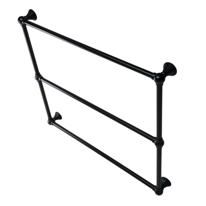 Kingston Tulare DTC323619MB - Maximilien 36-Inch x 32-Inch Brass Wall Mount 3-Tier Towel Rack, Matte Black