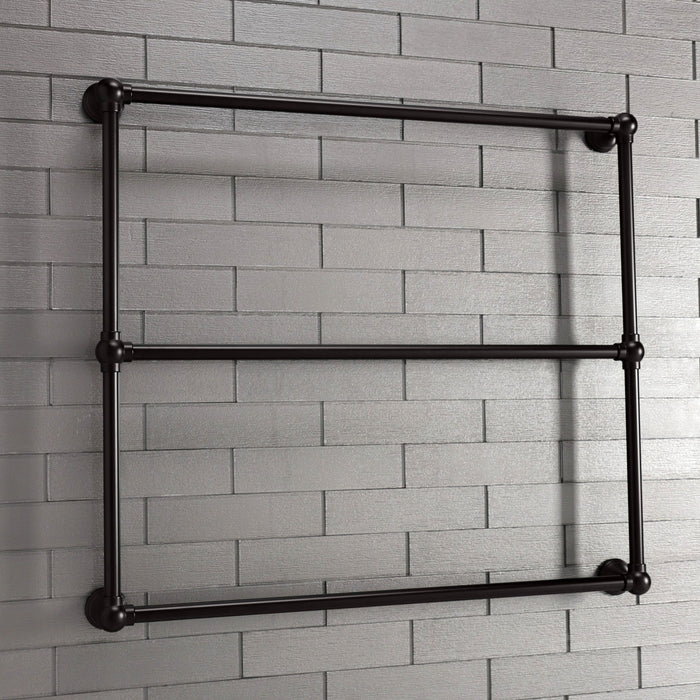 Kingston Tulare DTC323619ORB - Maximilien 36-Inch x 32-Inch Brass Wall Mount 3-Tier Towel Rack, Oil Rubbed Bronze