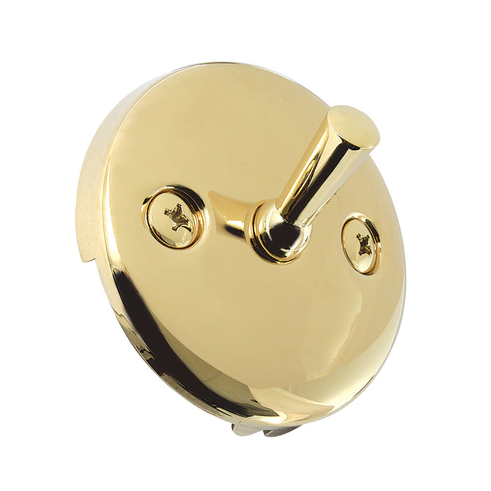 Kingston Made To Match DTL102 Round Bathtub Overflow Plate with Trip Lever, Polished Brass