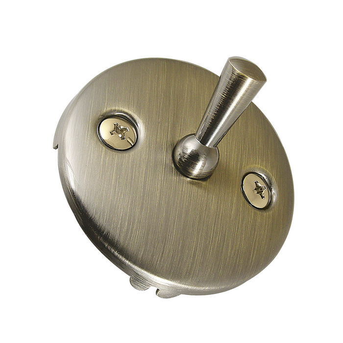 Kingston Made To Match DTL103 Round Bathtub Overflow Plate with Trip Lever, Antique Brass
