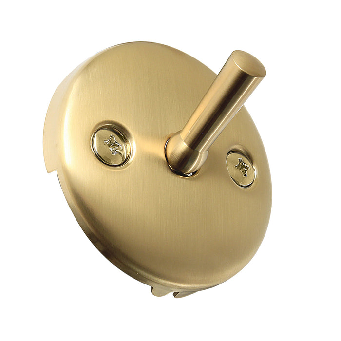 Kingston Made To Match DTL107 Round Bathtub Overflow Plate with Trip Lever, Brushed Brass