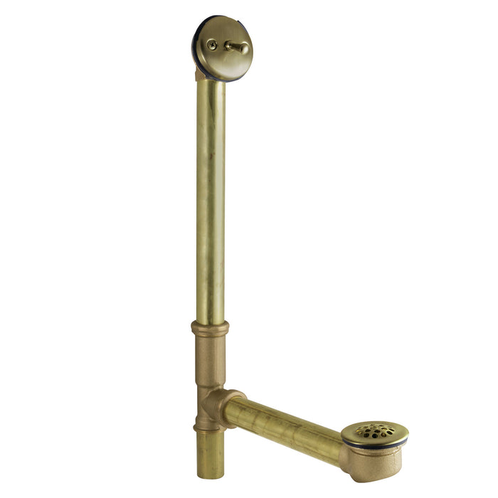 Made To Match DTL1163 21-Inch Brass Trip Lever Tub Waste and Overflow with Grid Strainer, Antique Brass