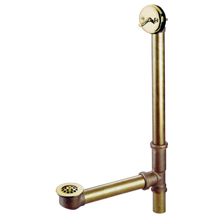 Kingston Tulare DTL1182 - Made To Match 23-Inch Brass Trip Lever Tub Waste and Overflow with Grid Strainer, Polished Brass