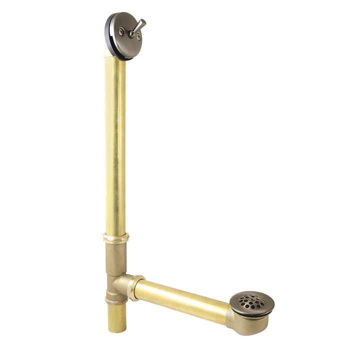 Made To Match DTL1183 23-Inch Brass Trip Lever Tub Waste and Overflow with Grid Strainer, Antique Brass