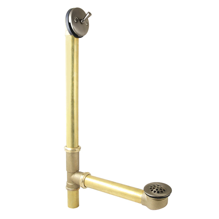 Kingston Tulare DTL1183 - Made To Match 23-Inch Brass Trip Lever Tub Waste and Overflow with Grid Strainer, Antique Brass