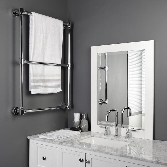 Kingston Sona DTM322431 - Gallant 24-Inch x 32-Inch Brass Wall Mount 3-Tier Towel Rack, Polished Chrome