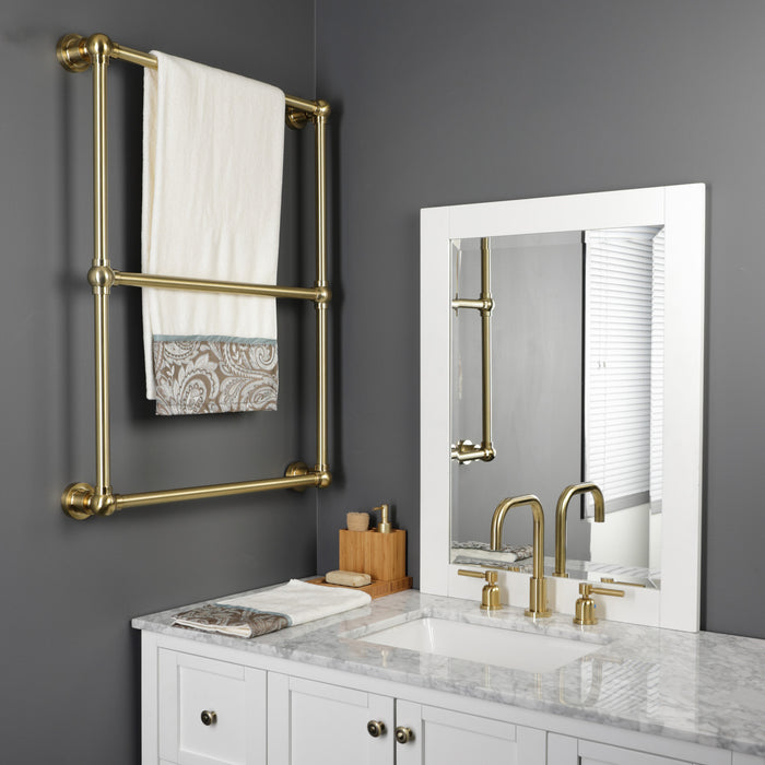 Kingston Sona DTM32243BB - Palatine 24-Inch x 32-Inch Brass Wall Mount 3-Tier Towel Rack, Brushed Brass
