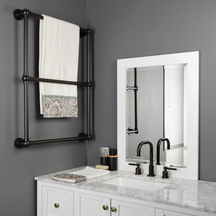 Kingston Sona DTM32243ORB - Palatine 24-Inch x 32-Inch Brass Wall Mount 3-Tier Towel Rack, Oil Rubbed Bronze