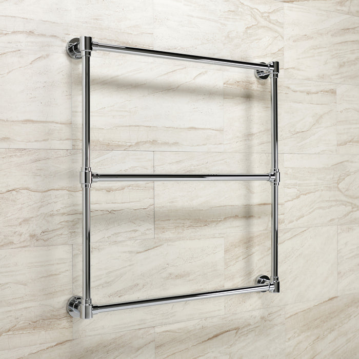 Kingston Sona DTM323031 - Gallant 30-Inch x 32-Inch Brass Wall Mount 3-Tier Towel Rack, Polished Chrome