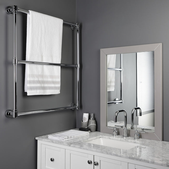 Kingston Sona DTM323031 - Gallant 30-Inch x 32-Inch Brass Wall Mount 3-Tier Towel Rack, Polished Chrome