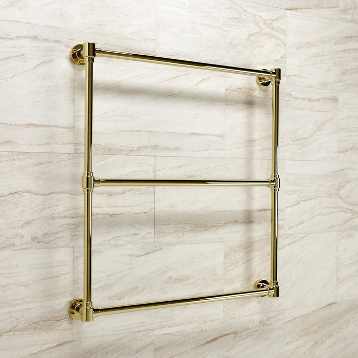 Kingston Sona DTM323032 - Gallant 30-Inch x 32-Inch Brass Wall Mount 3-Tier Towel Rack, Polished Brass