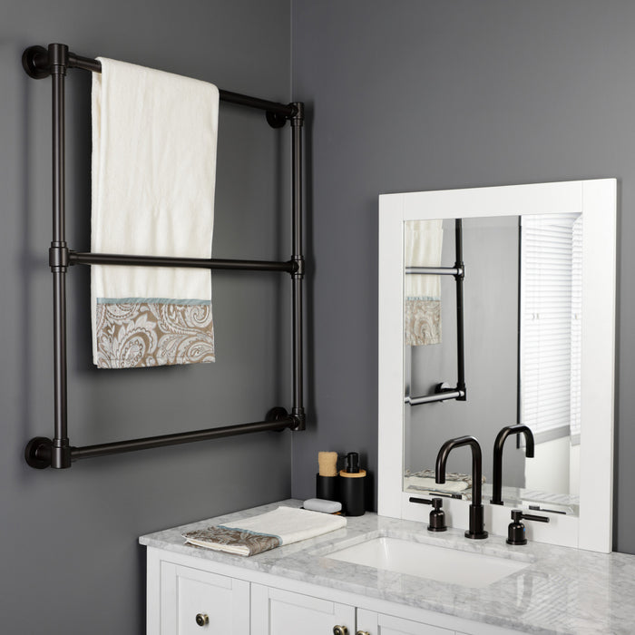Kingston Sona DTM323035 - Gallant 30-Inch x 32-Inch Brass Wall Mount 3-Tier Towel Rack, Oil Rubbed Bronze