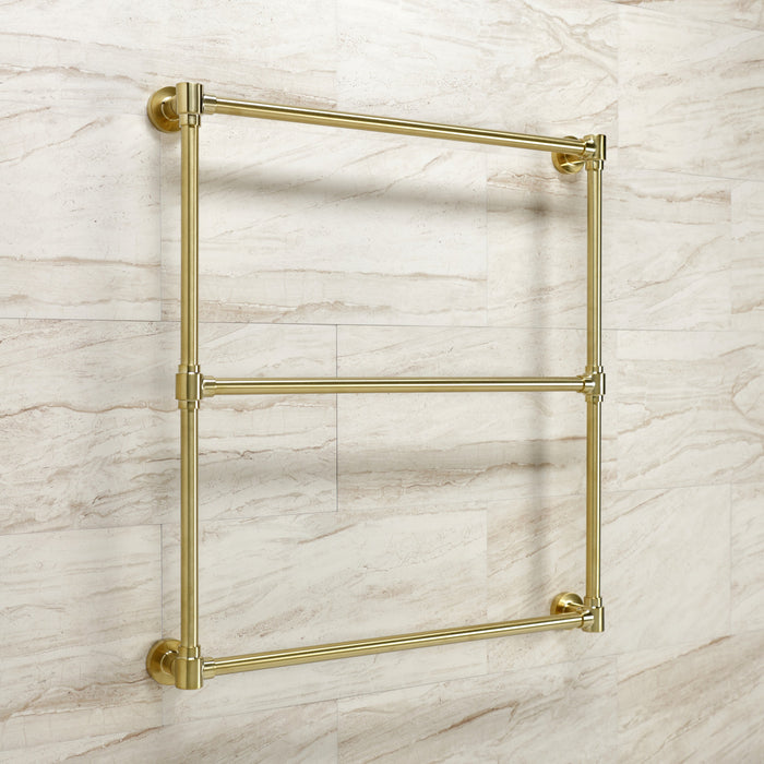 Kingston Sona DTM323037 - Gallant 30-Inch x 32-Inch Brass Wall Mount 3-Tier Towel Rack, Brushed Brass