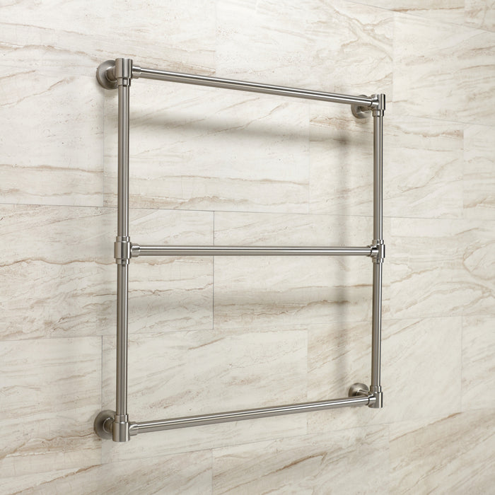 Kingston Sona DTM323038 - Gallant 30-Inch x 32-Inch Brass Wall Mount 3-Tier Towel Rack, Brushed Nickel