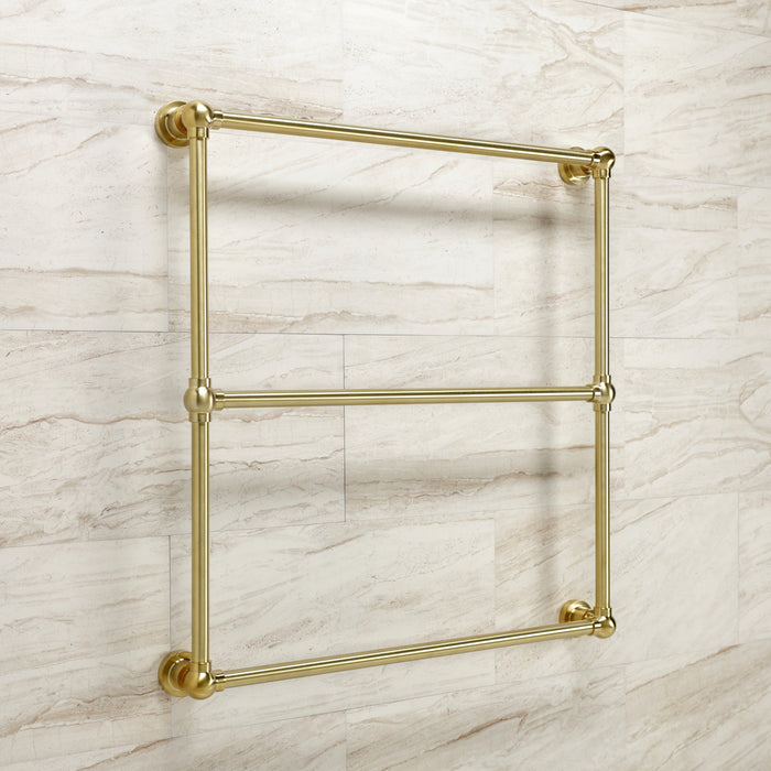 Kingston Sona DTM32303BB - Palatine 30-Inch x 32-Inch Brass Wall Mount 3-Tier Towel Rack, Brushed Brass