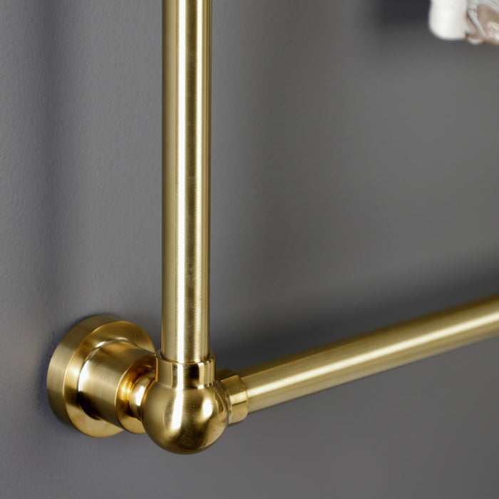 Kingston Sona DTM32303BB - Palatine 30-Inch x 32-Inch Brass Wall Mount 3-Tier Towel Rack, Brushed Brass