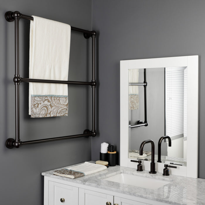 Kingston Sona DTM32303ORB - Palatine 30-Inch x 32-Inch Brass Wall Mount 3-Tier Towel Rack, Oil Rubbed Bronze