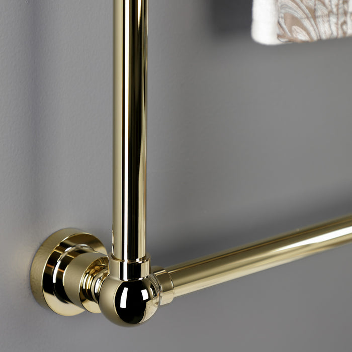Kingston Sona DTM32303PB - Palatine 30-Inch x 32-Inch Brass Wall Mount 3-Tier Towel Rack, Polished Brass