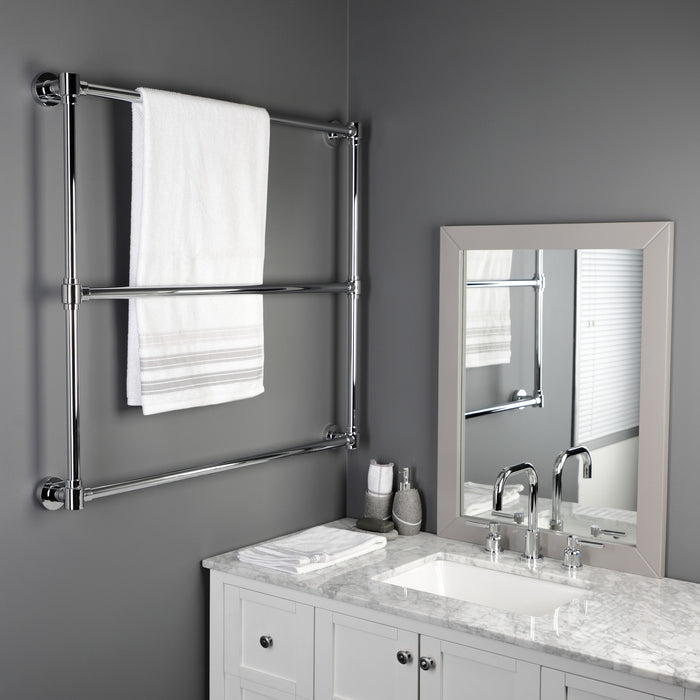 Kingston Sona DTM323631 - Gallant 36-Inch x 32-Inch Brass Wall Mount 3-Tier Towel Rack, Polished Chrome