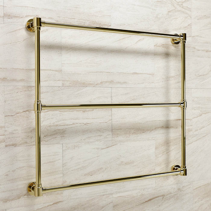 Kingston Sona DTM323632 - Gallant 36-Inch x 32-Inch Brass Wall Mount 3-Tier Towel Rack, Polished Brass
