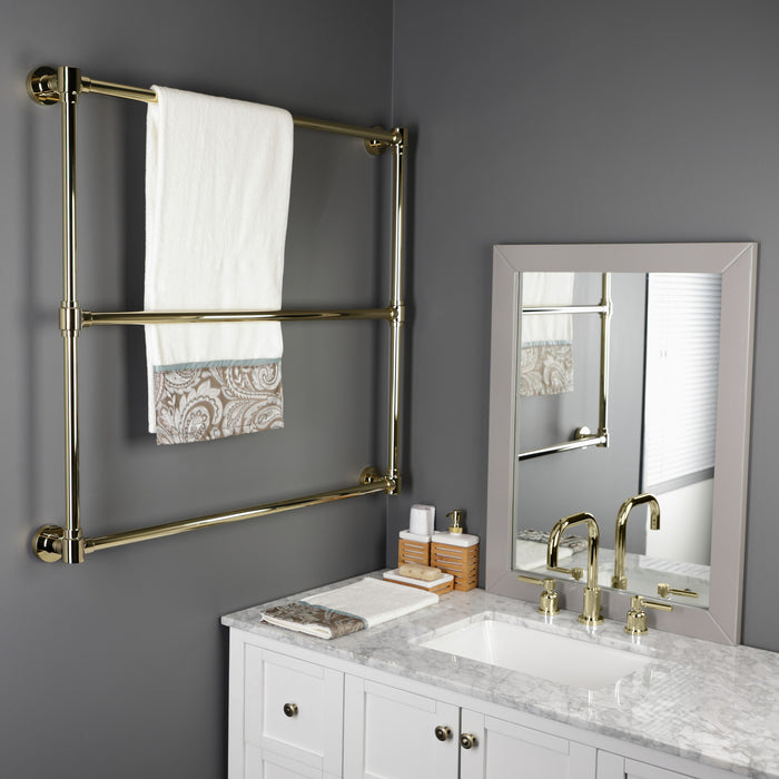 Gallant DTM323632 36-Inch x 32-Inch Brass Wall Mount 3-Tier Towel Rack, Polished Brass